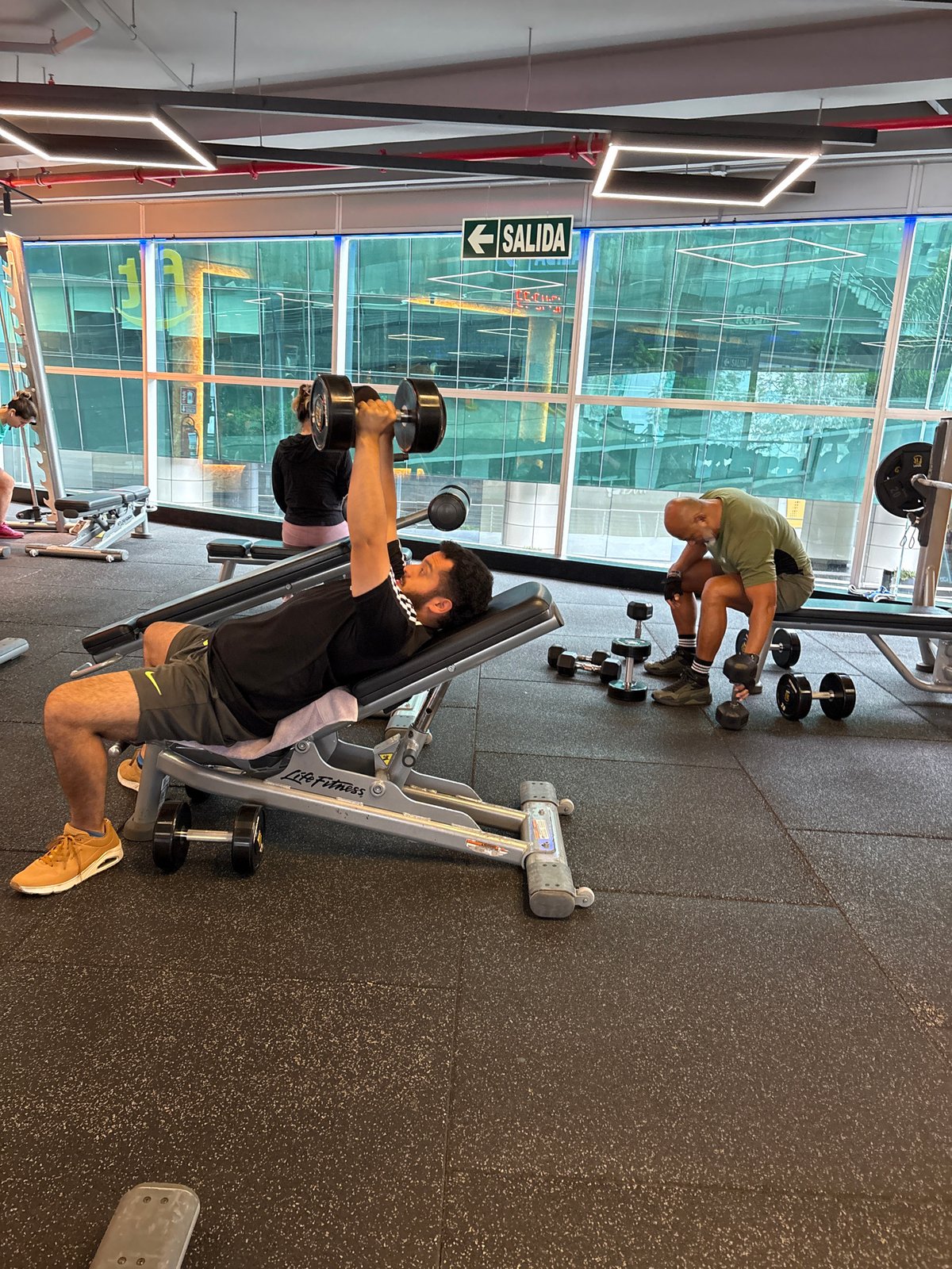 Man exercises at Smart Box gym in San Isidro