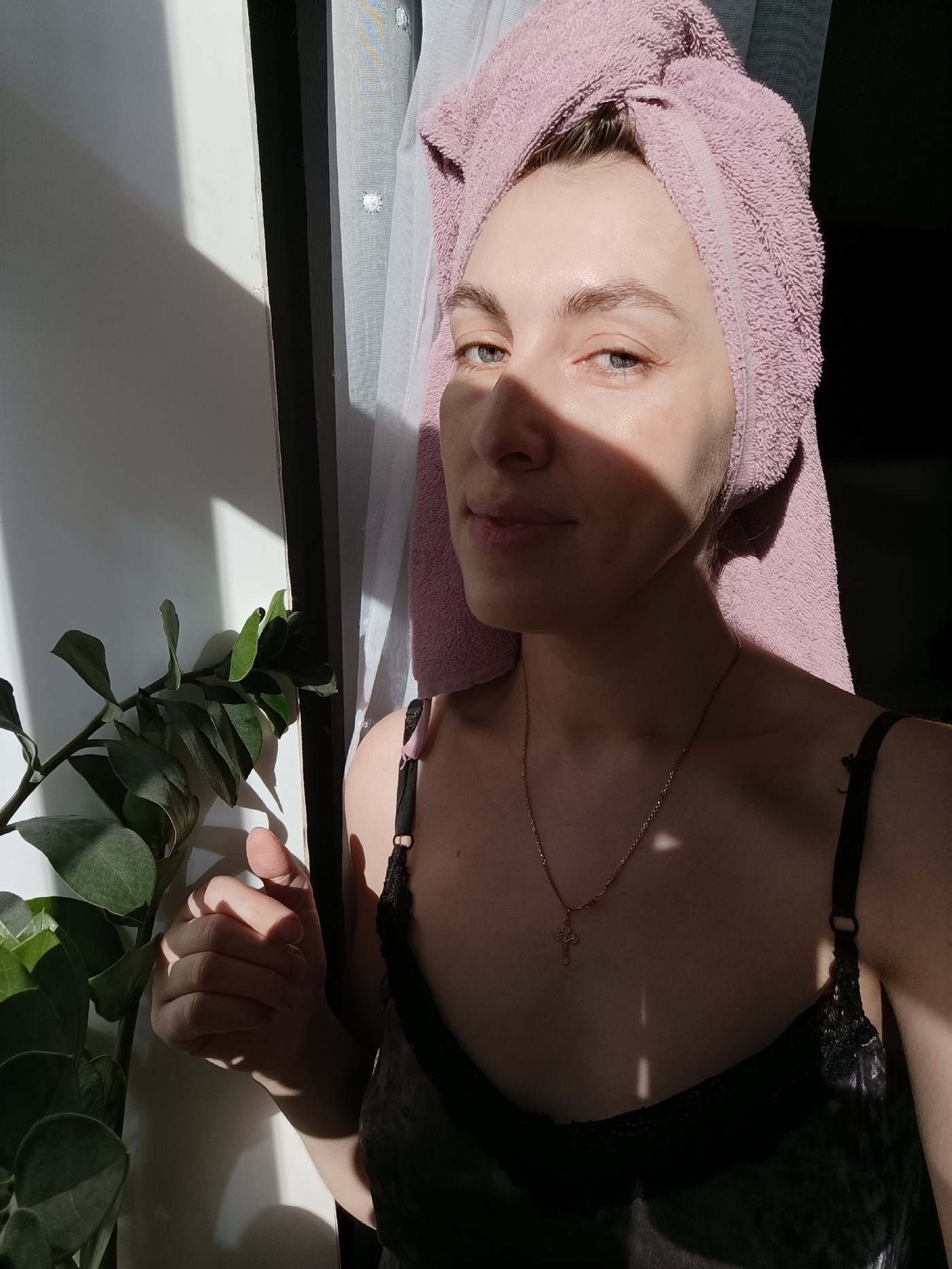 Woman photographed in domestic setting in Chaikovsky, Russia