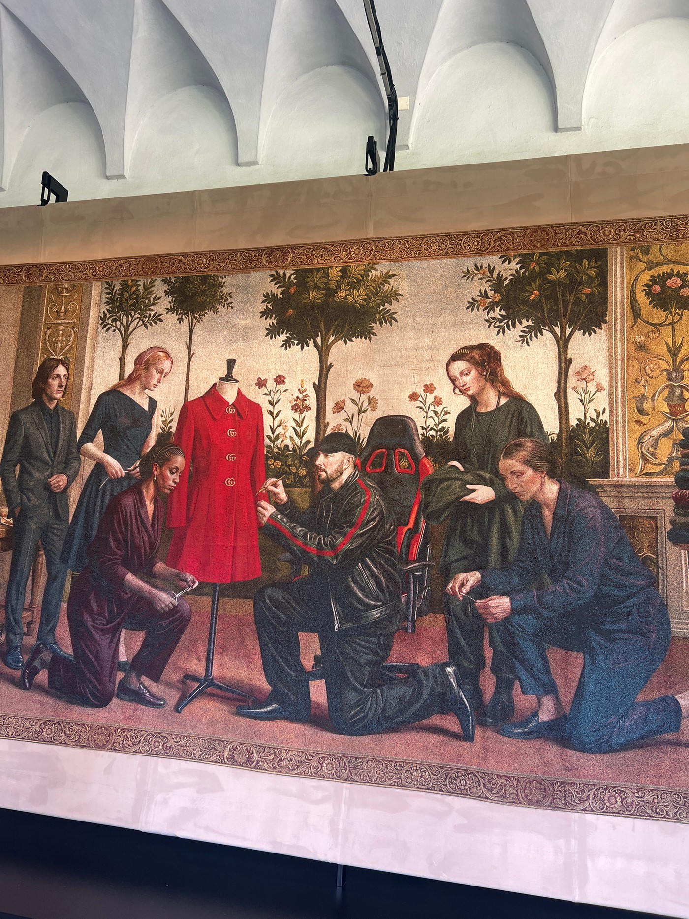 Visitors document art and architecture at Milan cultural site
