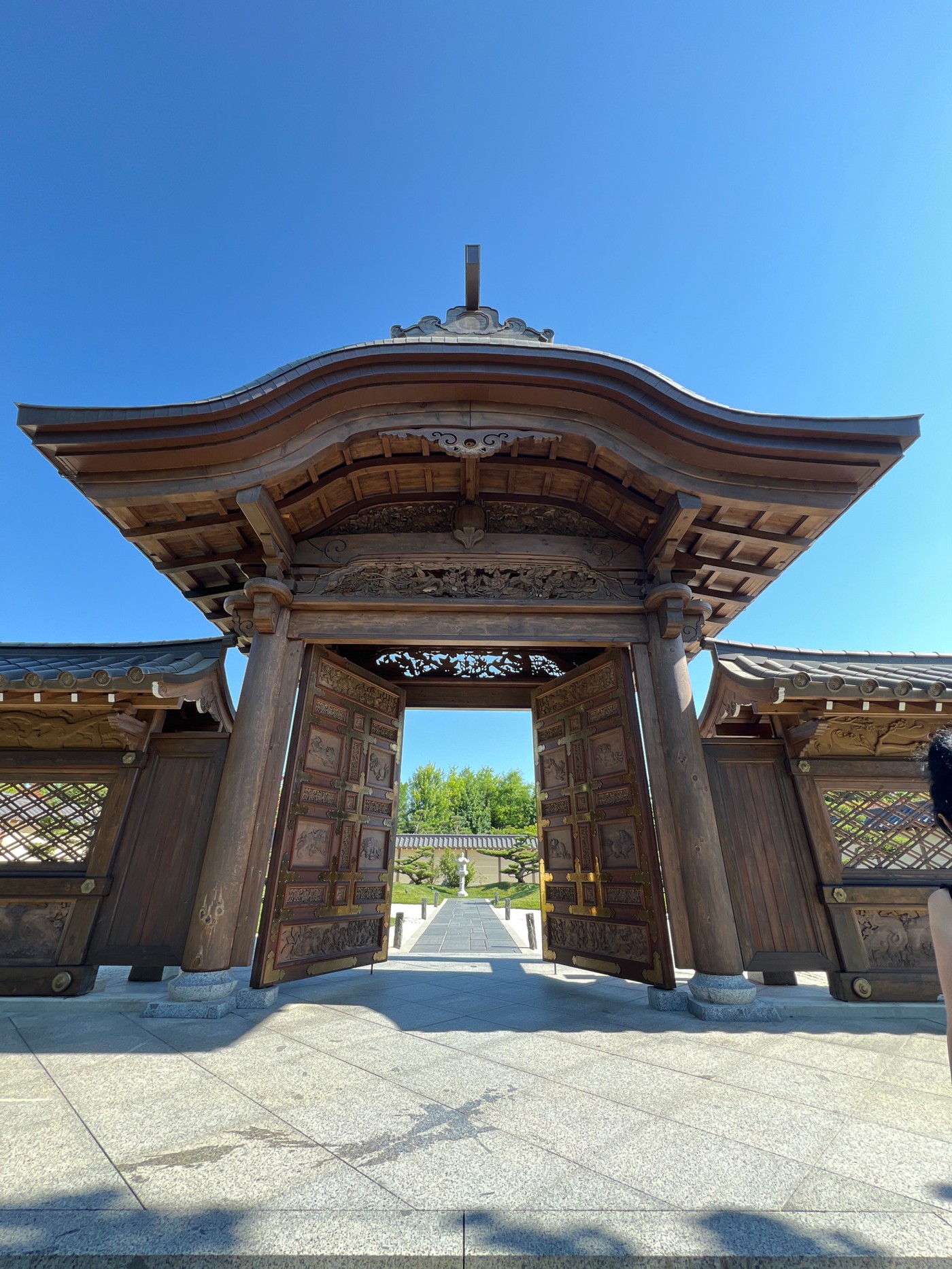 Krasnodar's Japanese garden on a sunny summer morning