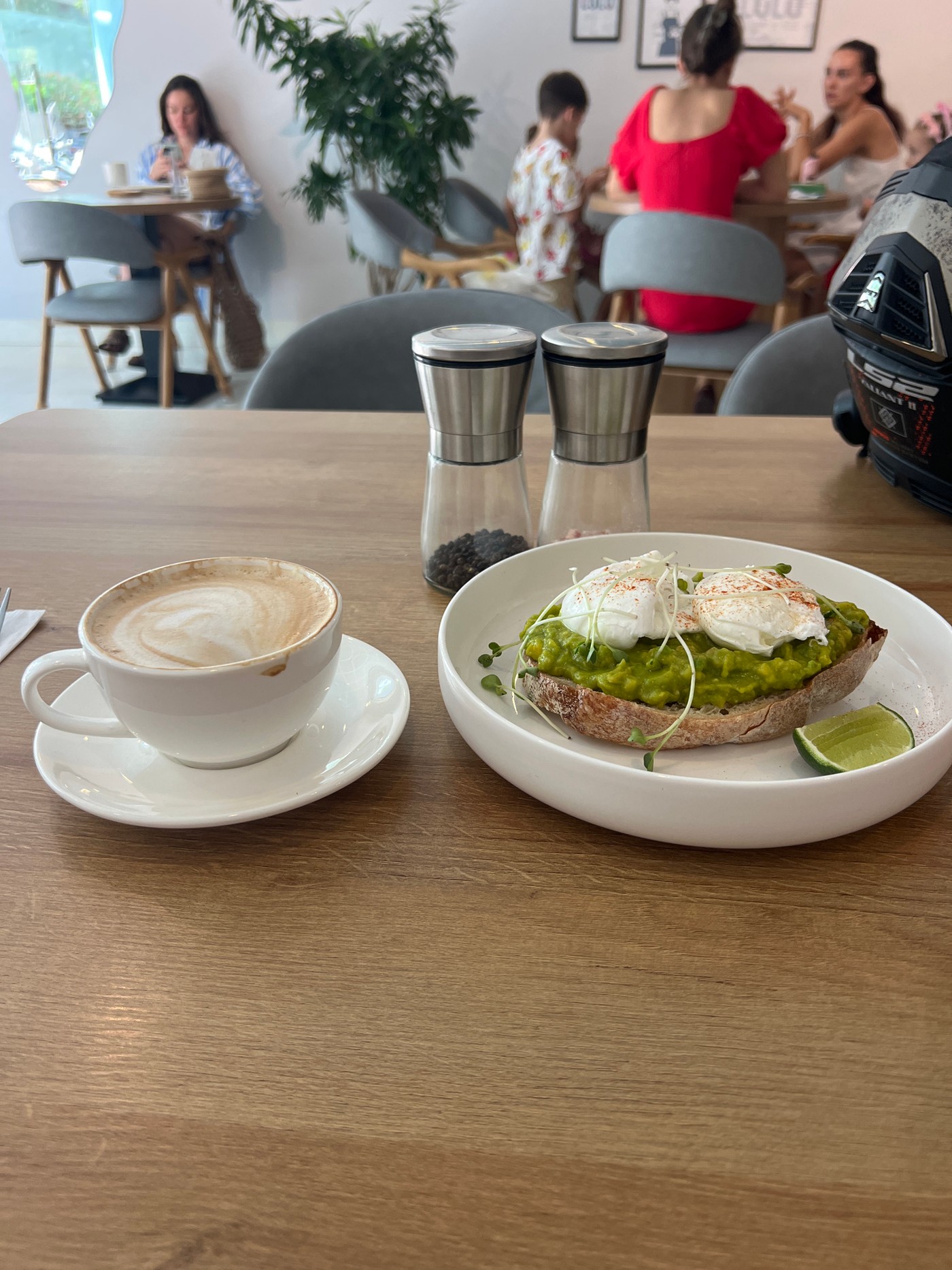 Late night café breakfast captured in multiple photos