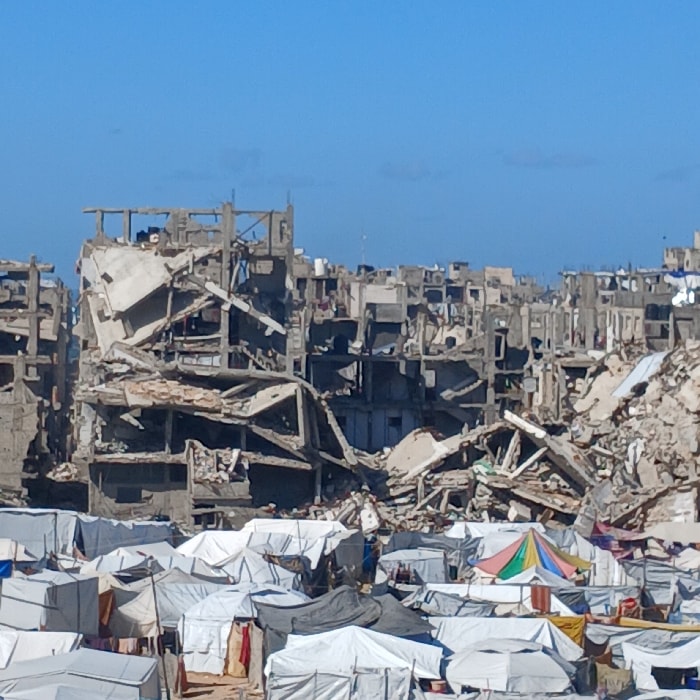 Gaza destruction and displacement camps documented by witnesses