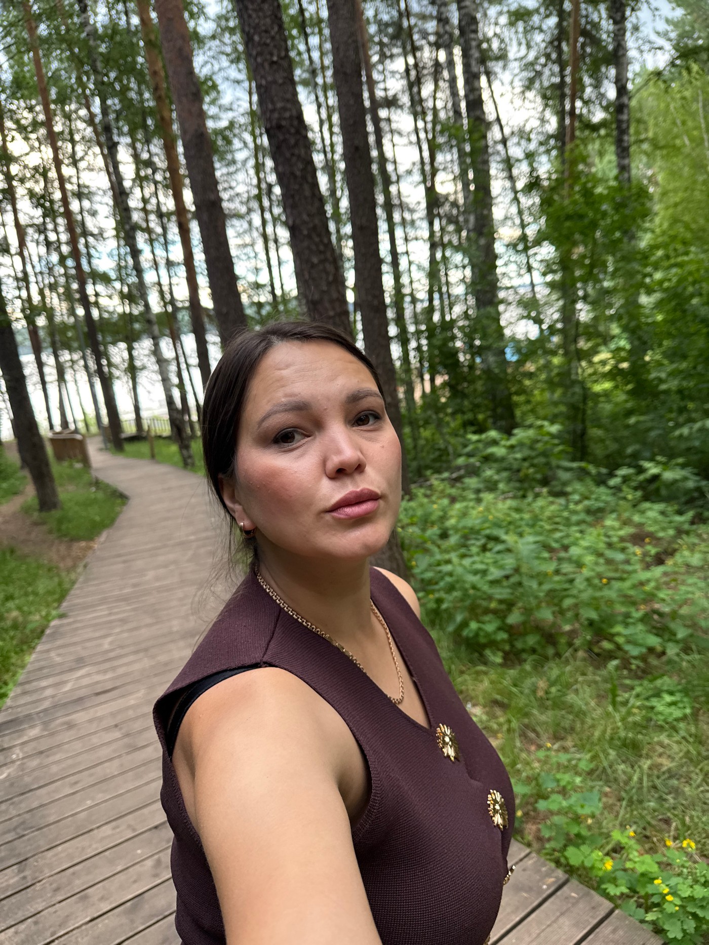 Afternoon stroll through a park in Chaikovsky, Russia