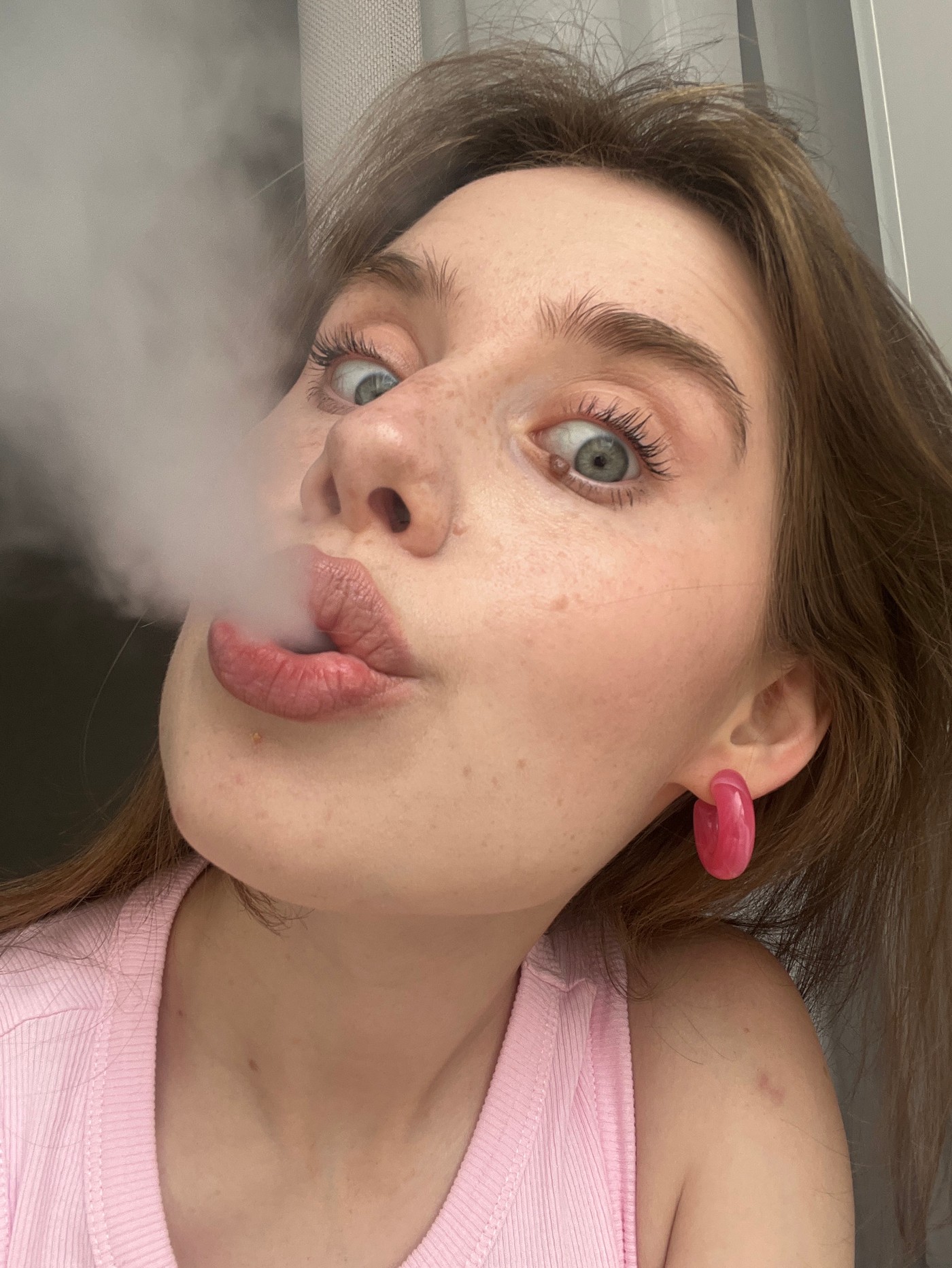 Selfie session in Chaikovsky, playful expressions and pink fits