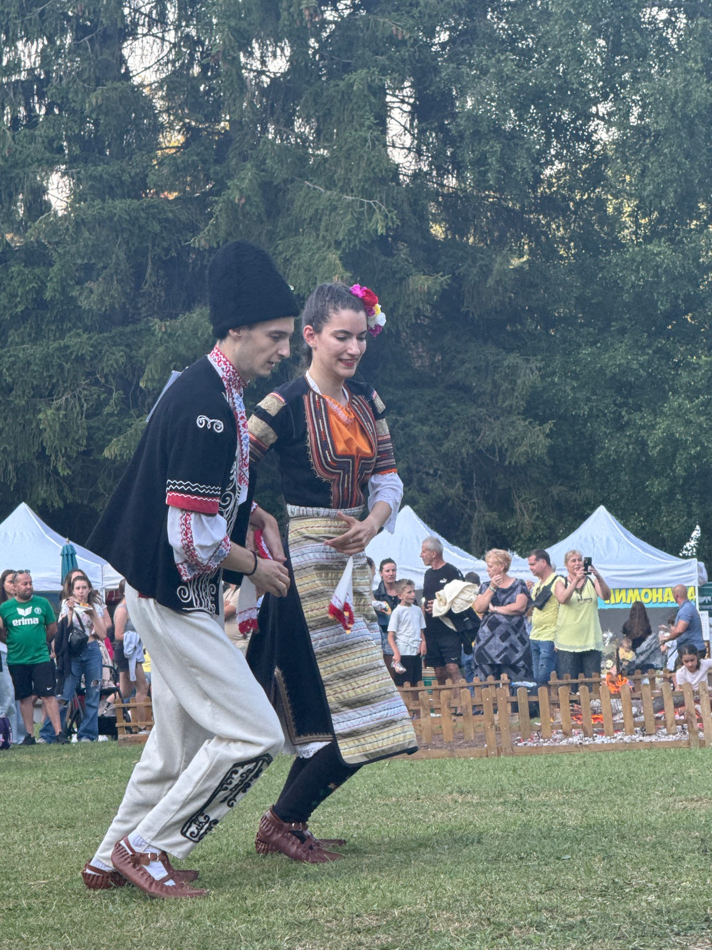 Traditional Bulgarian folk festival with dancing and bonfire near Vratsa