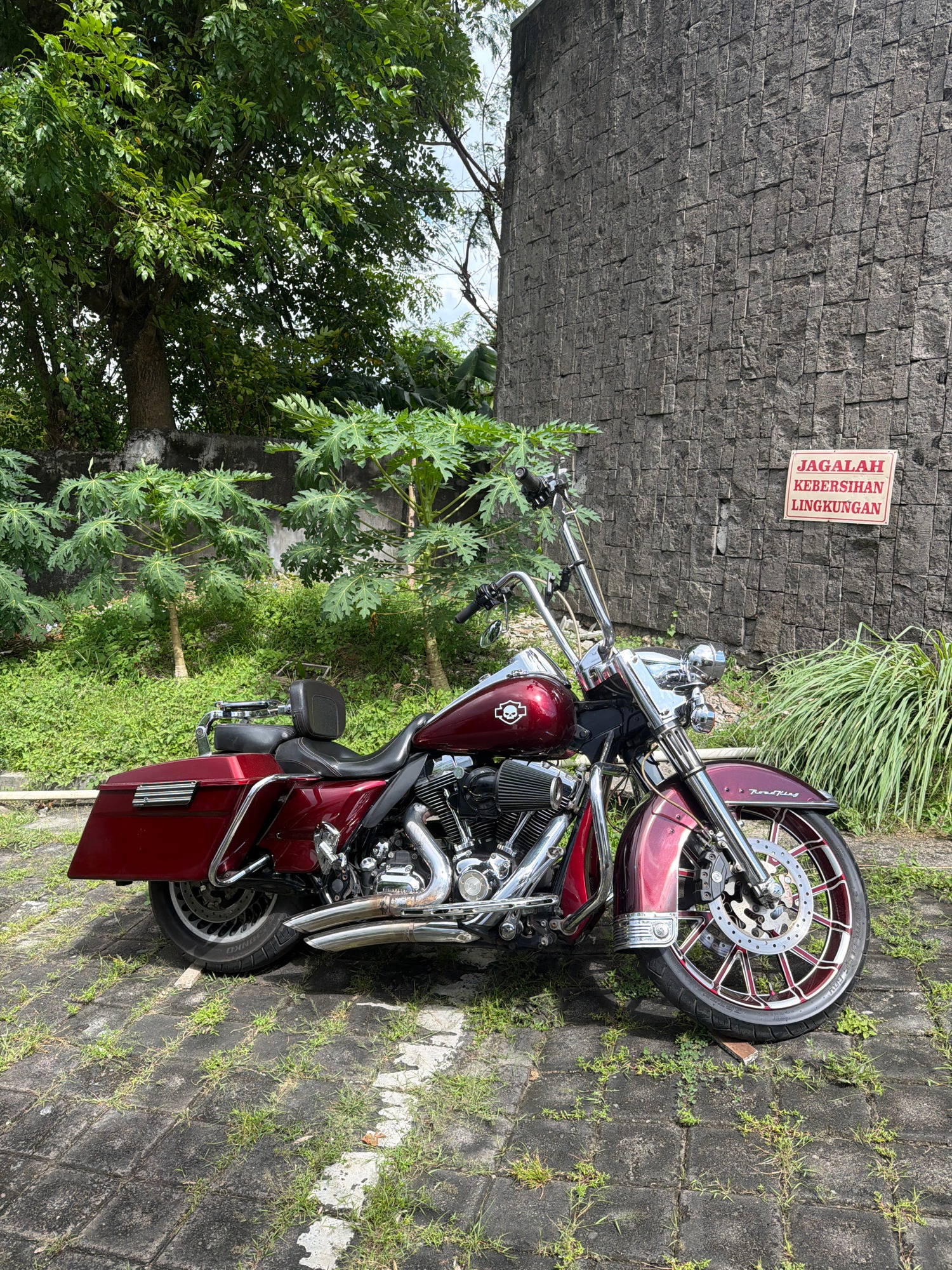 Motorcycle, dog, cloudy sky captured in brief morning sequence