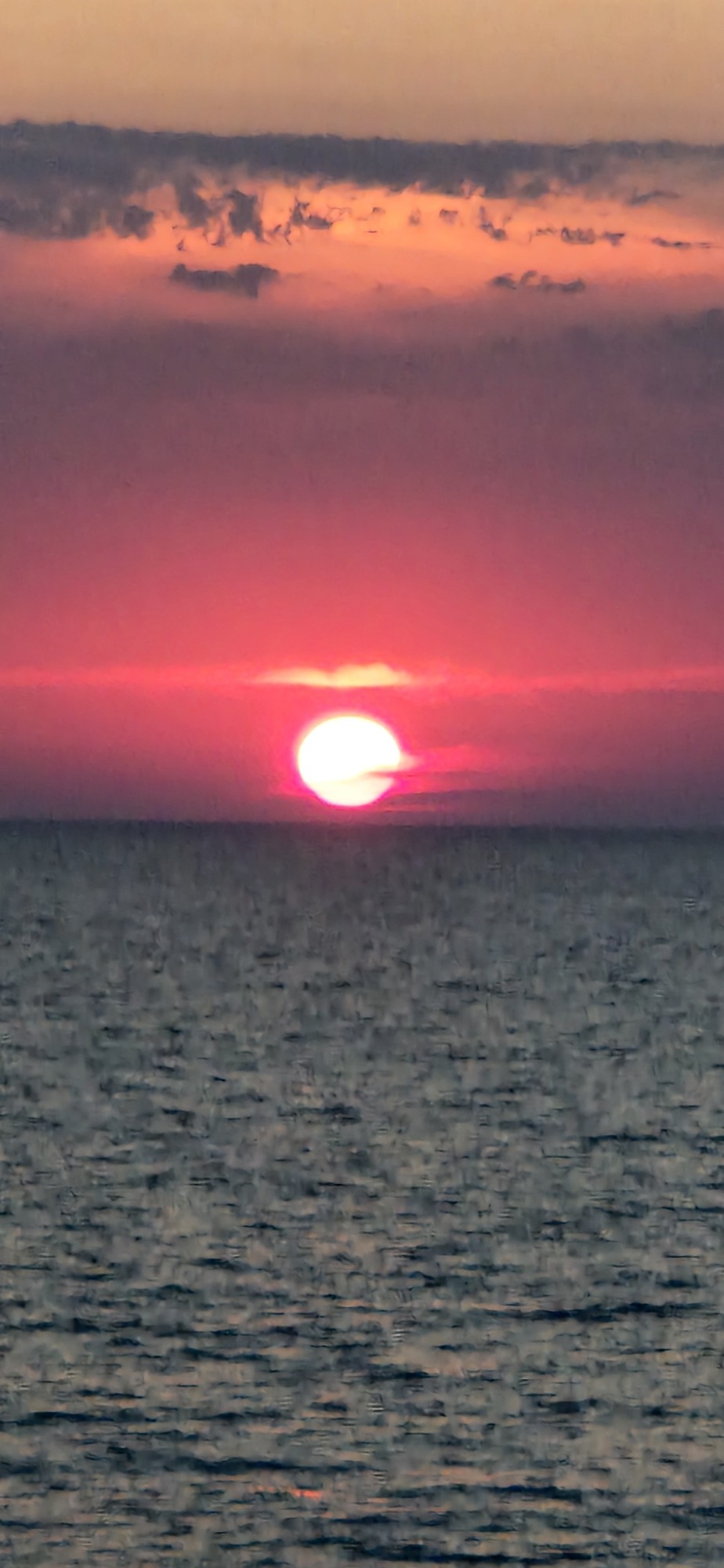 Soft sunset over the Ionian Sea near Corfu