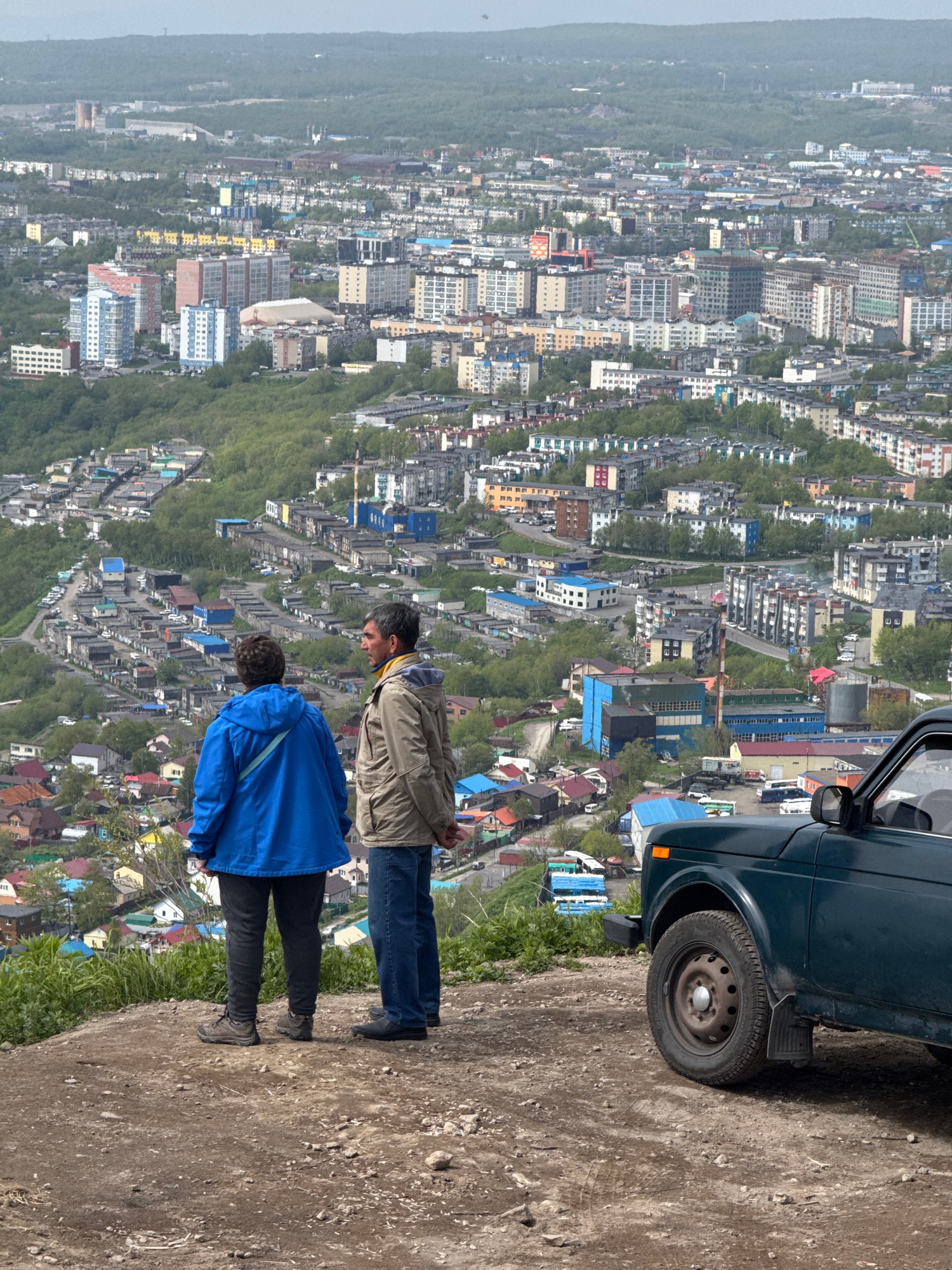 Morning around a coastal Russian city's streets and overlooks