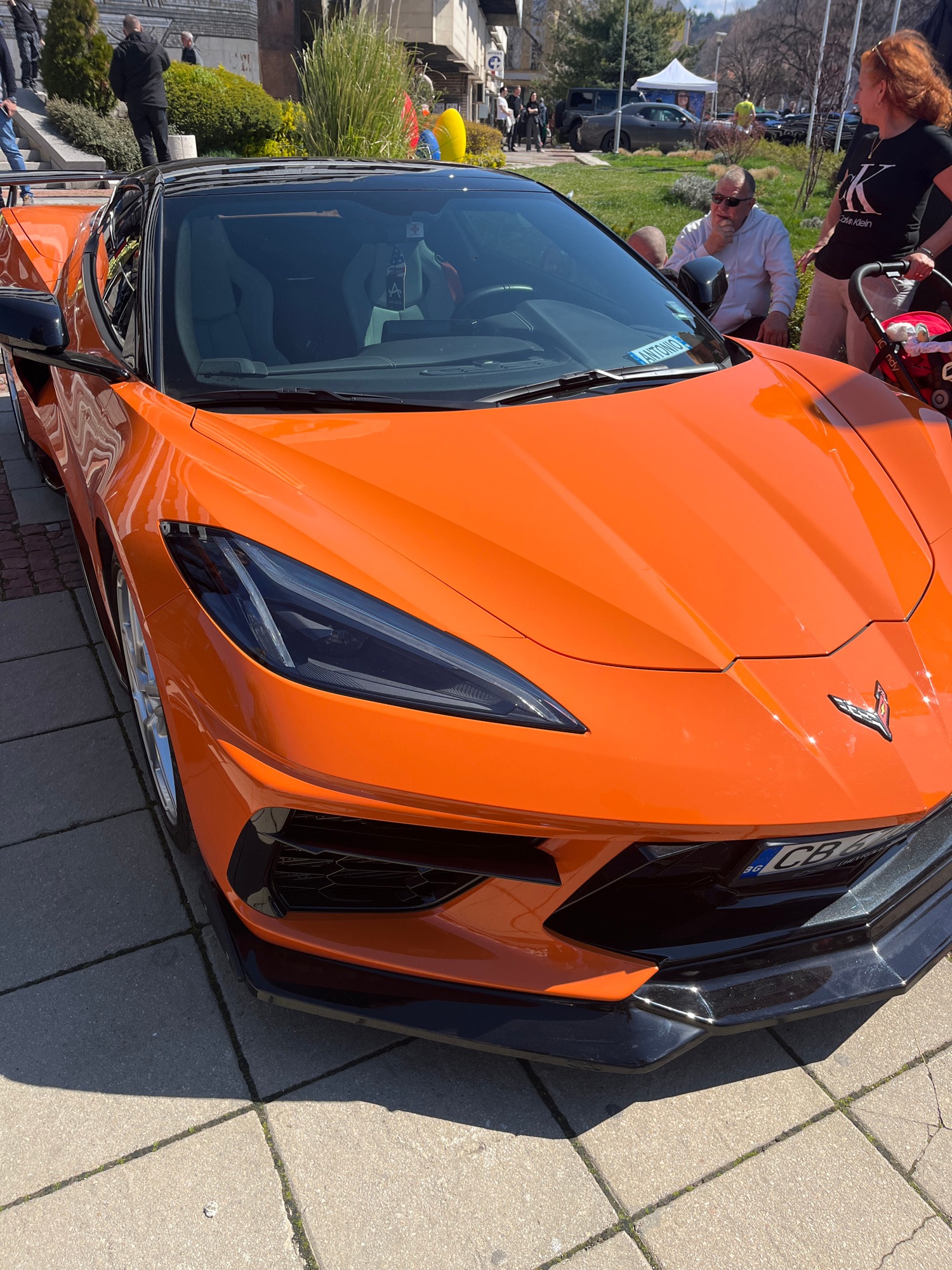 Orange Chevrolet Corvette C8 spotted parked on pavement