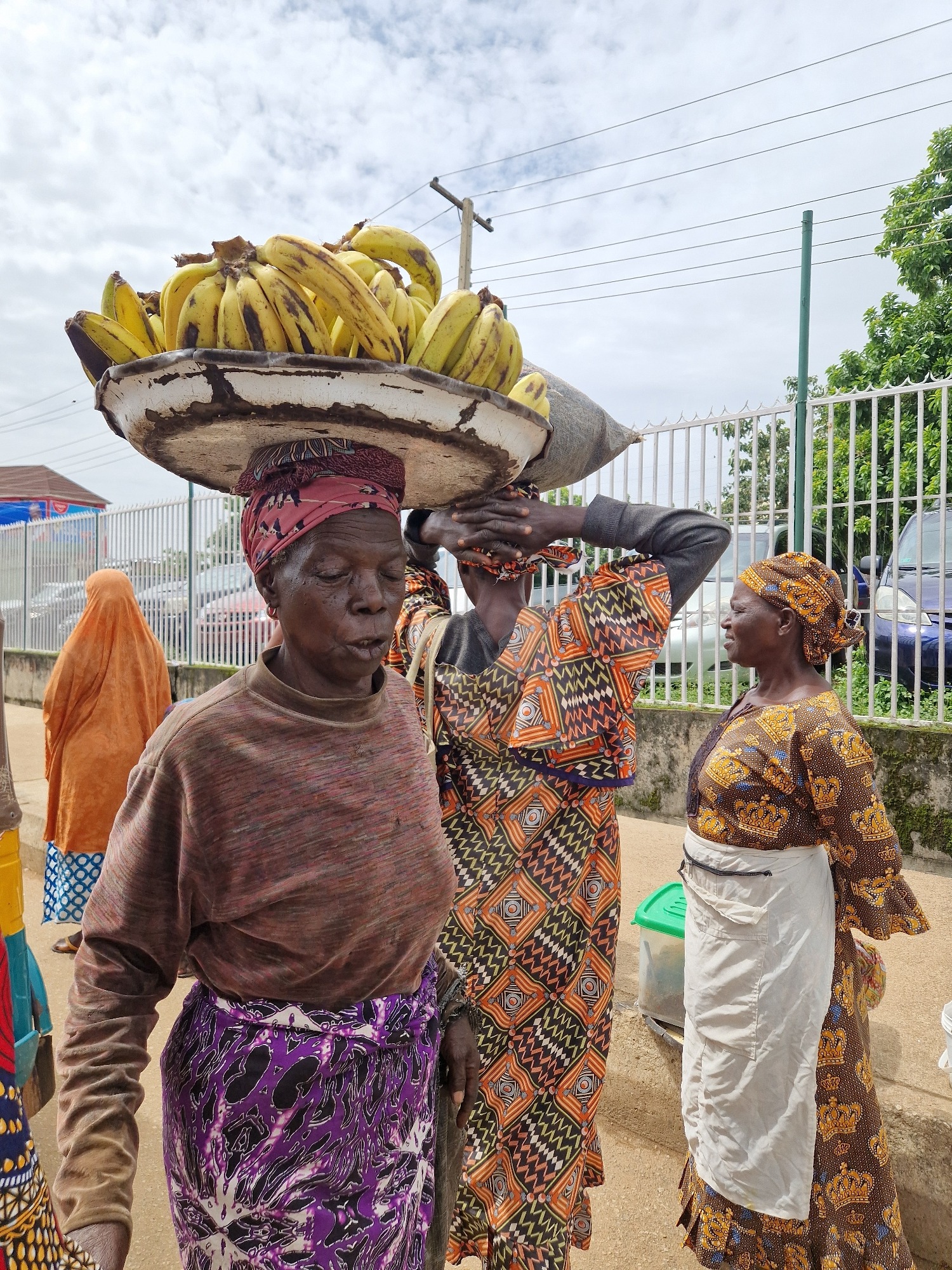 Street life and market activity in a busy African urban setting