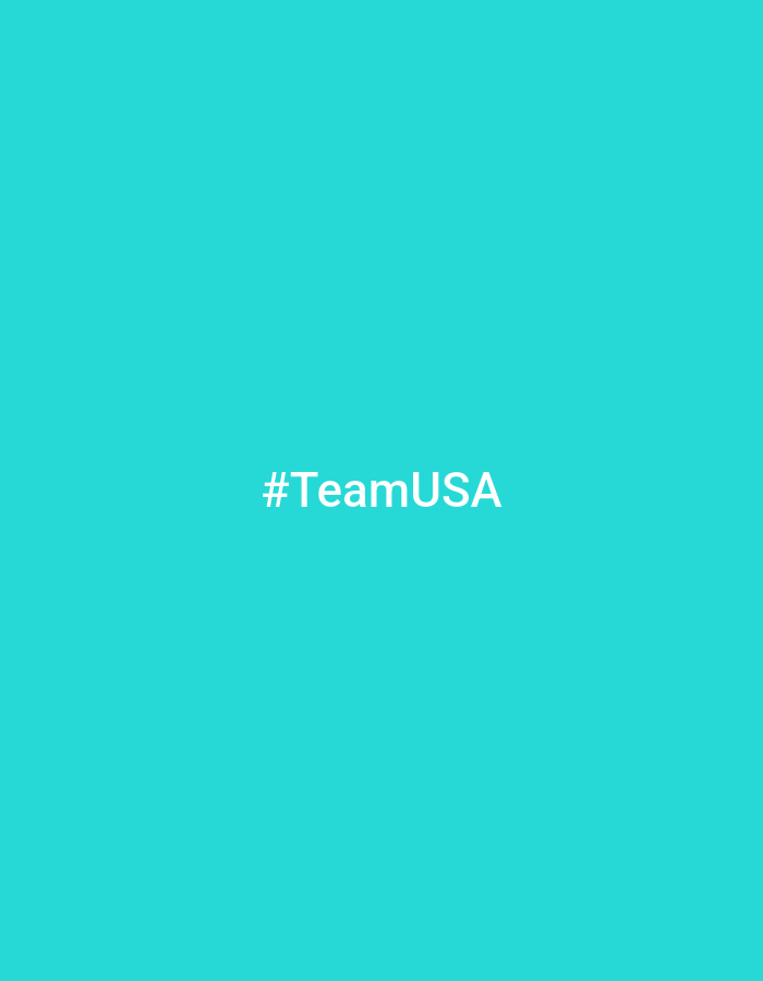 The image is a solid teal background with the text "#TeamUSA" in white, centered horizontally and positioned slightly below the vertical center. The text is in a sans-serif font.