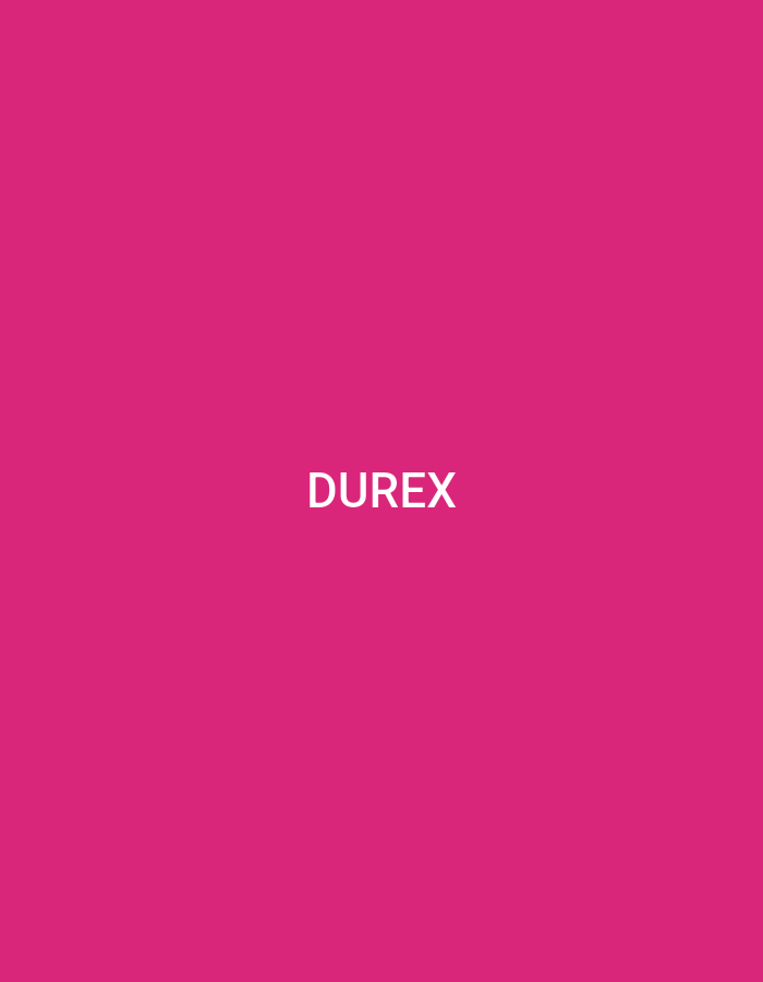 The image is a solid pink background with the word "DUREX" in white text centered horizontally and vertically. There is no indication of location in the city of Küçükçekmece, Turkey.