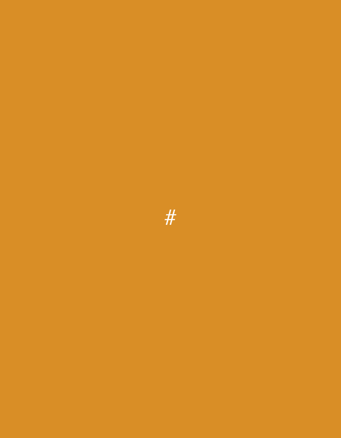 A white hashtag symbol is centered on a solid orange background. The image is a simple graphic with no discernible setting in a city.
