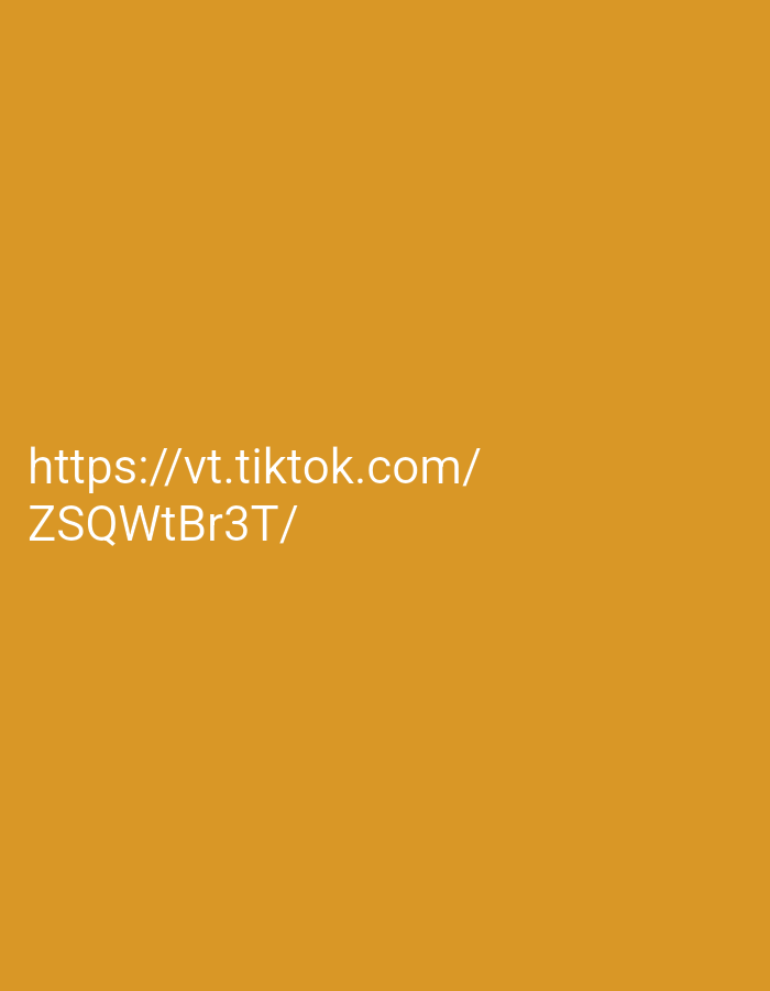 The image contains white text on an orange background. The text reads "https://vt.tiktok.com/" on the first line and "ZSQWtBr3T/" on the second line. There are no people, objects, or environmental details other than the text and its background.