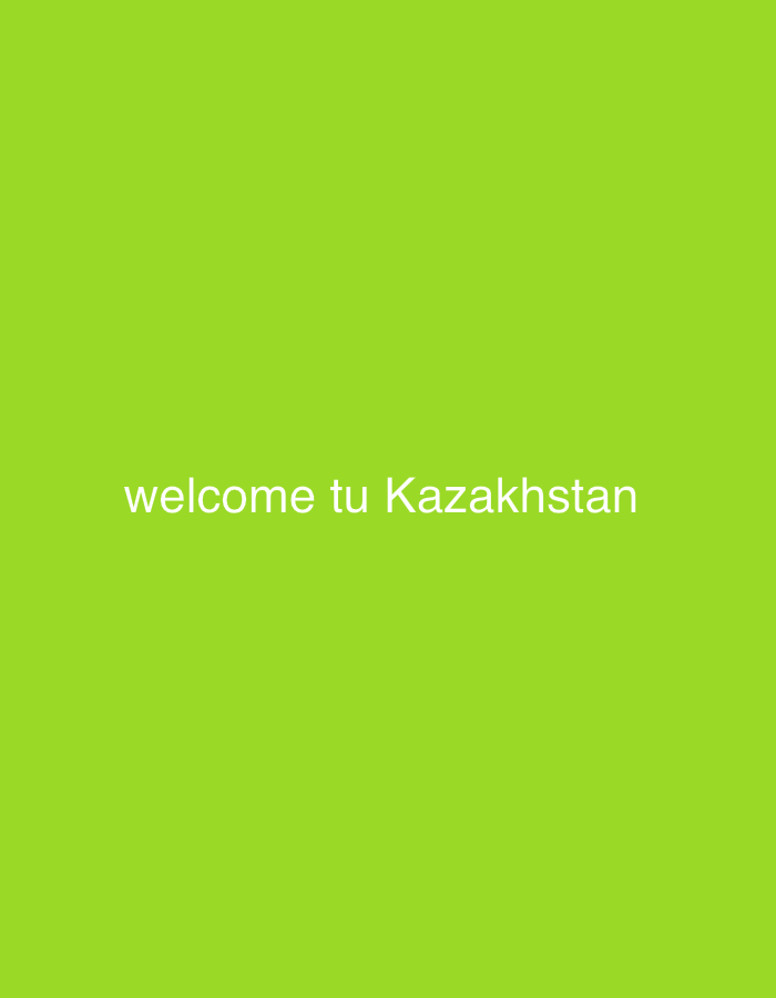 The image is a solid lime green background with white text that reads "welcome tu Kazakhstan". There are no people, objects, actions, or interactions depicted. The image does not provide any specific information about a location within the city of Pavlodar, Kazakhstan.