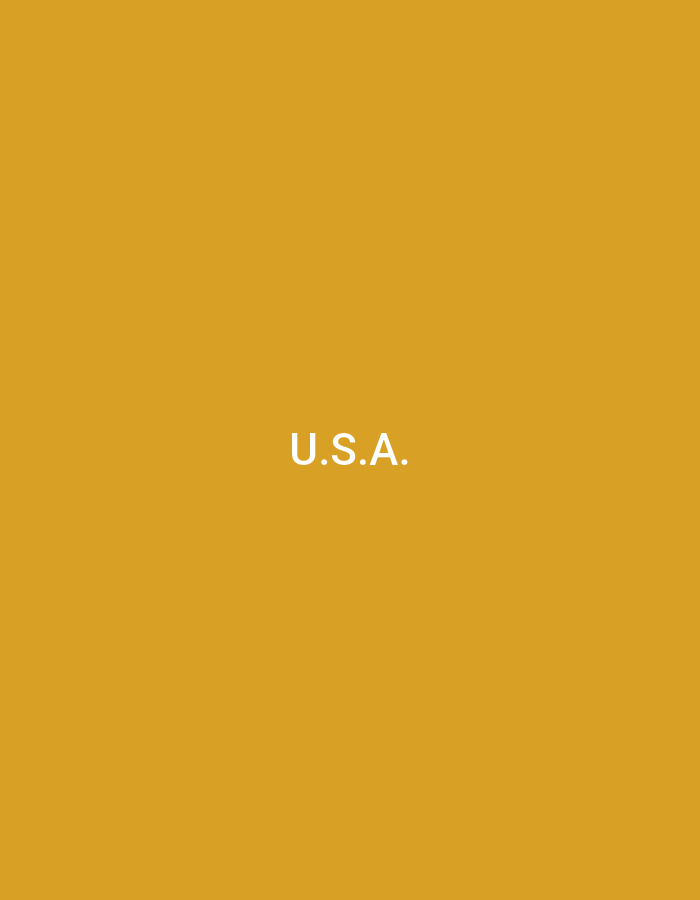 The image is a solid golden yellow background with the white text "U.S.A." centered horizontally and positioned in the upper portion of the frame. There are no people, objects, actions, interactions, or environmental elements visible in the image. The location in the city of Küçükçekmece, Turkey is not depicted or suggested by the image content.