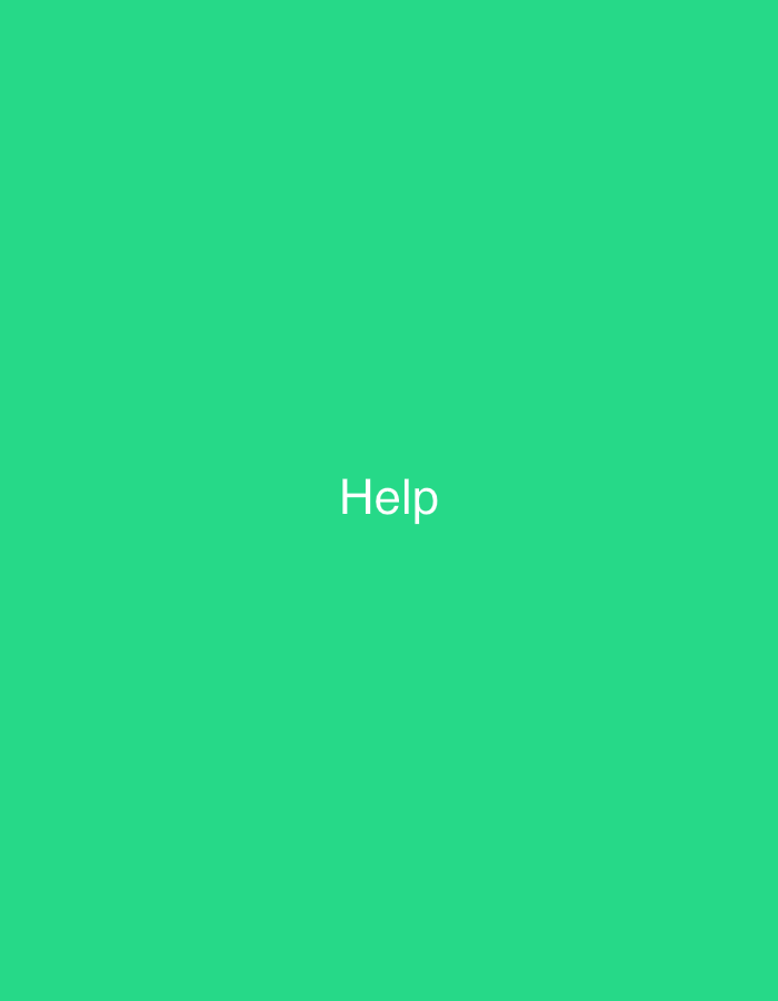 The image is a plain, solid green background with the word "Help" centered in white text. There are no people, objects, or discernible setting details. The scene is static, with no activity or event taking place. The time of day, weather, and specific location cues are not present. The only notable detail is the white text spelling out "Help." The text is legible and centered on the screen.
