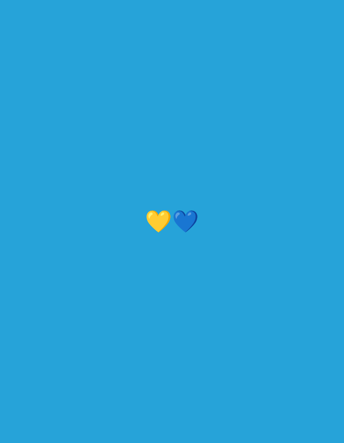 The image displays a plain, bright blue background. Centered horizontally and vertically within the frame are two cartoon hearts. The heart on the left is a vibrant yellow, and the heart on the right is a deep blue. The scene does not depict any elements related to the city of Kuta Selatan, Indonesia.