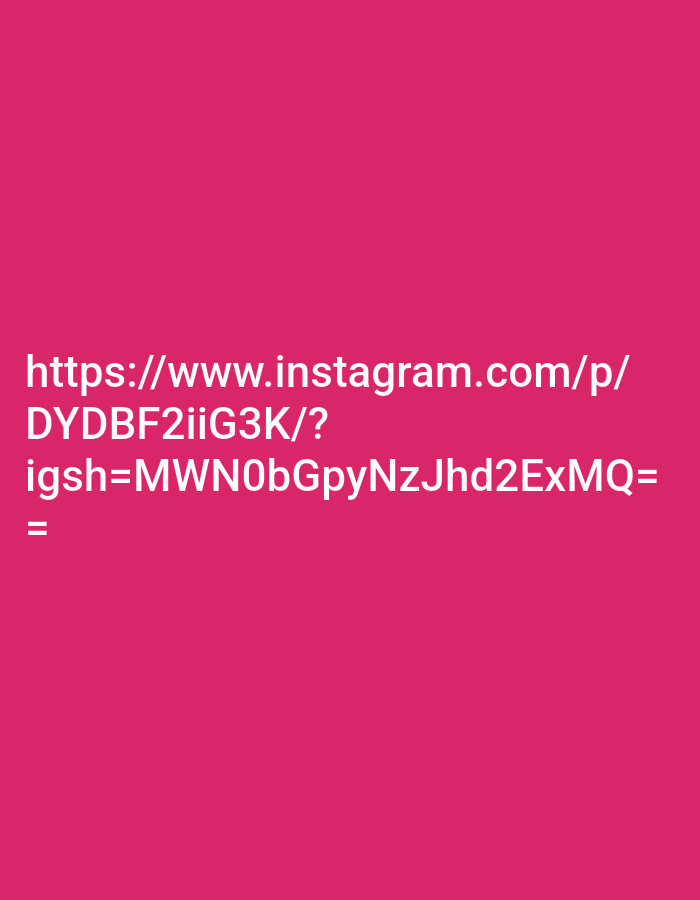 The image displays text on a pink background. The text reads "https://www.instagram.com/p/ DYDBF2iiG3K/? igsh=MWN0bGpyNzJhd2ExMQ=" and a single "=" symbol on the next line. There are no discernible elements relating to Shkurupiivka, Ukraine, or any other location, people, subjects, objects, actions, interactions, or environmental details.