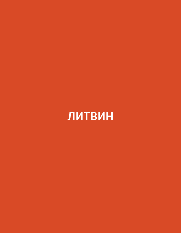 The image is a plain, solid orange background with white Cyrillic text centered horizontally and vertically. The text reads "ЛИТВИН". The image does not depict any specific location in Küçükçekmece, Turkey, or any people, subjects, objects, or actions. It is a graphic with text on a solid color.