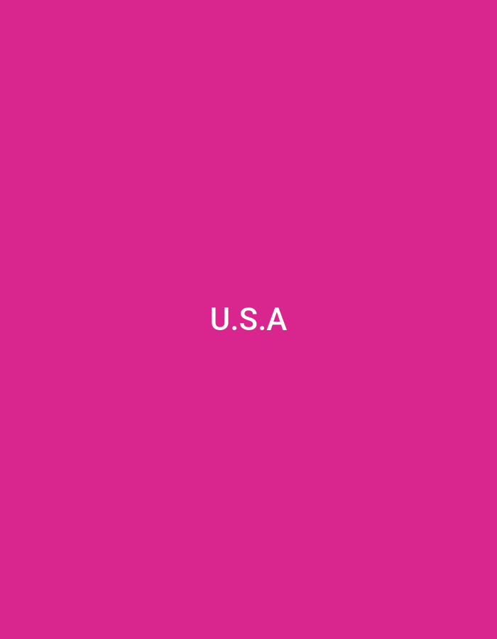 The image is a solid pink background with white text that reads "U.S.A" centered horizontally and vertically on the image. There are no people, objects, actions, interactions, or environmental elements visible in the image. The image is a digital graphic. There is no information within the image that would allow for its location to be identified within the city of Küçükçekmece, Turkey.