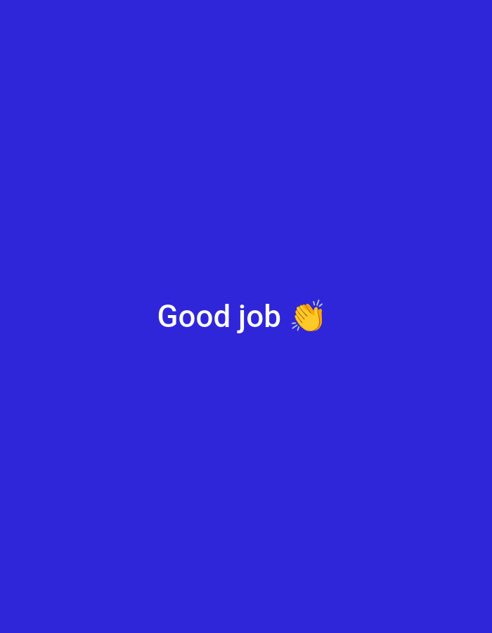 The image shows the text "Good job" with a clapping emoji next to it, displayed on a solid blue background. The text is white and centered horizontally. There is no discernible location in the city of Middlesbrough, United Kingdom, as the image is a simple graphic with no contextual environmental elements.