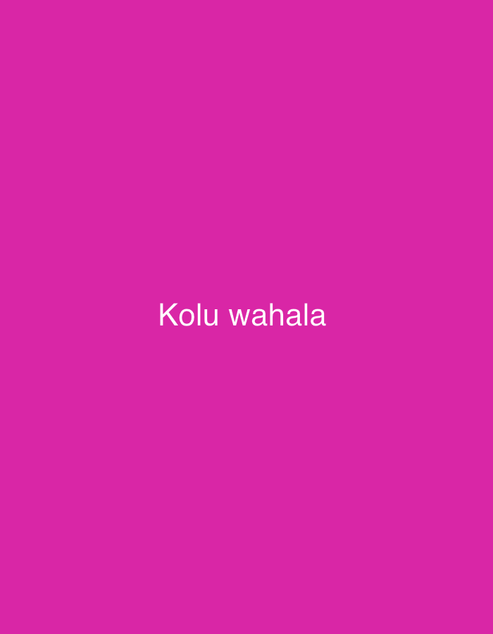 A plain, hot pink background is displayed, with white text centered horizontally and positioned in the lower half of the image. The text reads "Kolu wahala". There are no other visual elements present in the image. The context of Safari, Nigeria, is not discernible from the visual information provided.