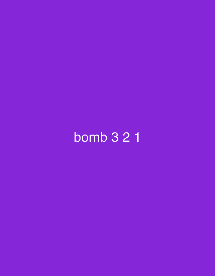 The image is a static, plain purple background with white text that reads "bomb 3 2 1". There is no identifiable location in the city of Lukhovitsy, Russia. The image contains no people, subjects, objects, actions, or interactions. The environment is simply a solid color.