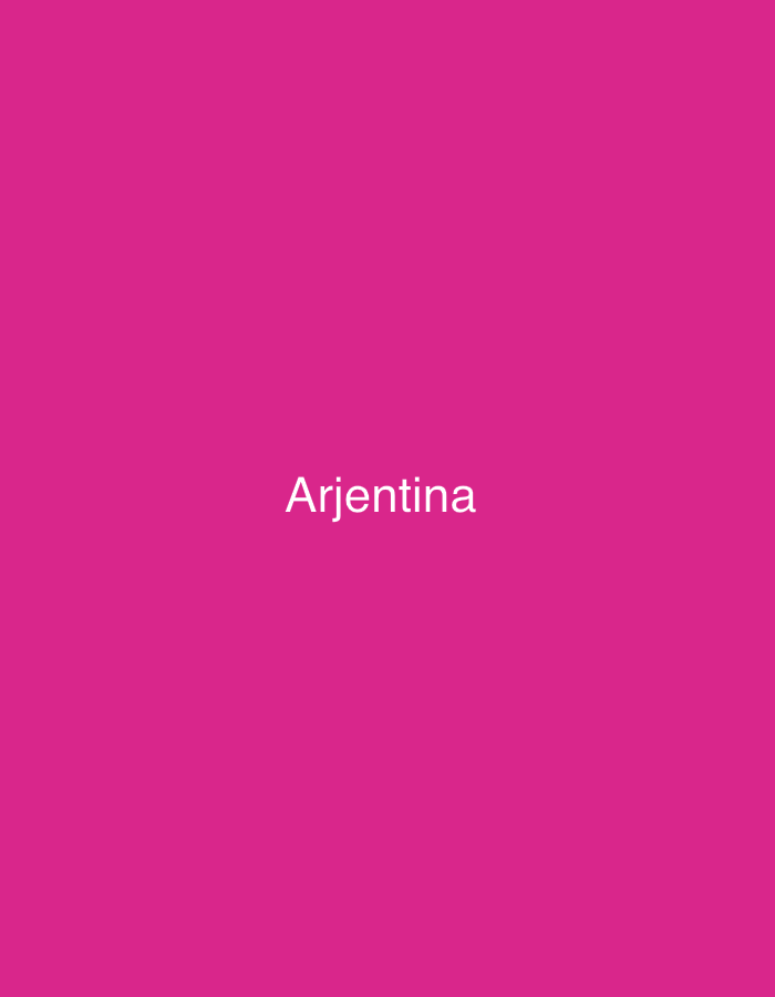 The image is a solid magenta background with white text that reads "Arjentina" centered horizontally and near the bottom of the frame. There are no discernible objects, people, or actions in the image. The location in the city of Lobosh, Bulgaria is not specified in the image and cannot be determined.