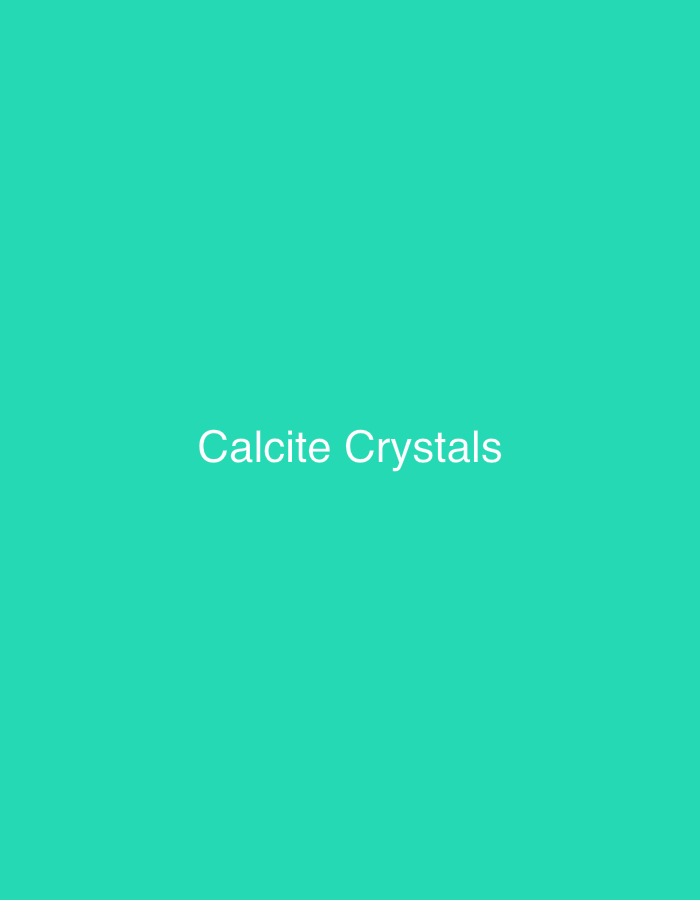 The image is a simple, solid teal background with the words "Calcite Crystals" in white text centered in the middle. There are no other objects, people, or environmental details visible in the image. The location in Davao City, Philippines, is not depicted or indicated in any way.