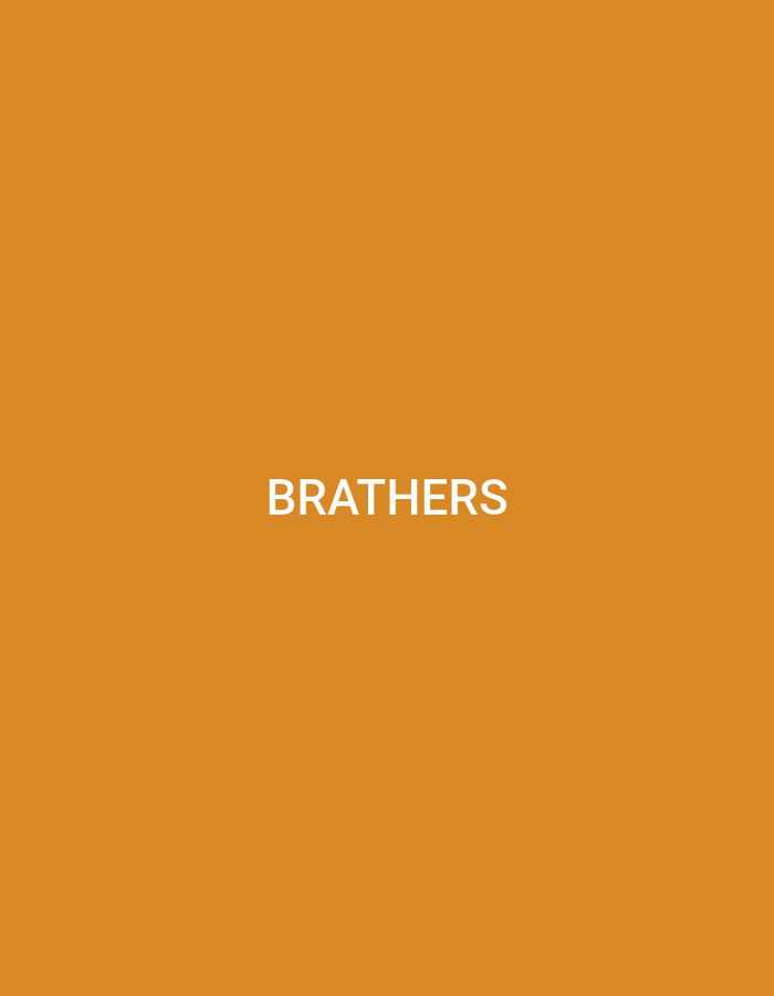 The image is a digital graphic with a solid orange background and the word "BRATHERS" in white, sans-serif font, centered horizontally and located in the lower half of the image. There is no discernible connection to Küçükçekmece, Turkey, or any specific urban environment. The graphic is purely text on a colored background.