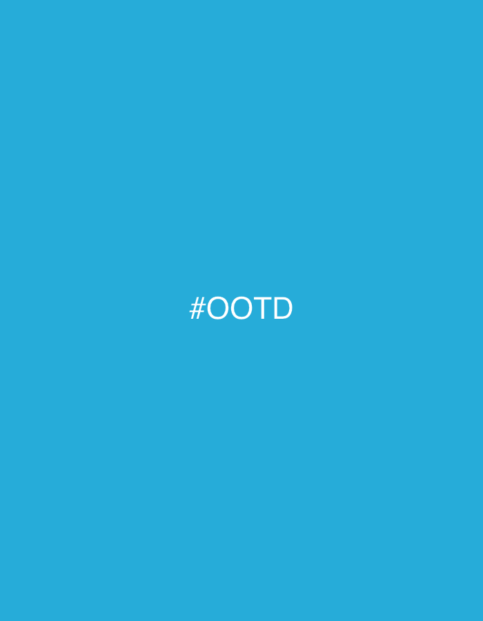 The image is a solid blue background with white text that reads "#OOTD" in the center. There is no discernible location in the city of Ruse, Bulgaria, nor any people, subjects, objects, or actions depicted.
