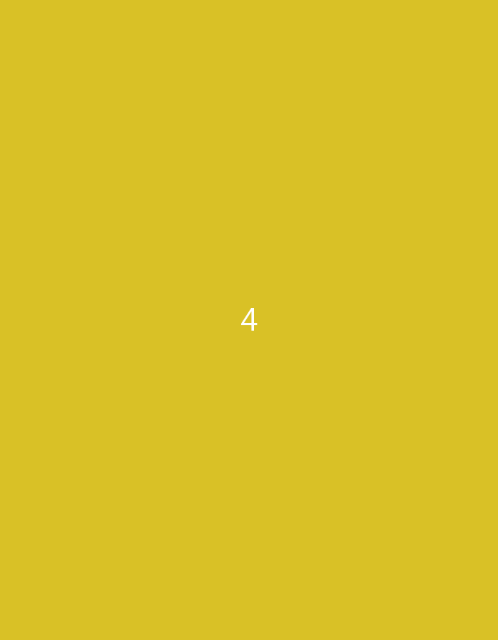 A white number '4' is centered on a plain yellow background. The image is a simple graphic with no discernible location or context.