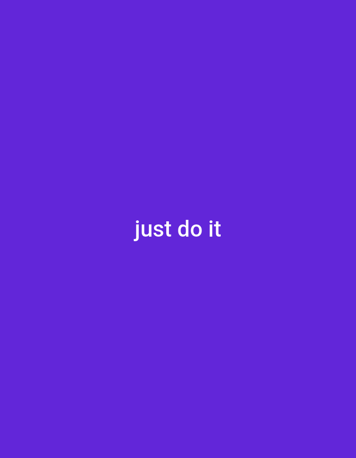 The image is a plain, solid purple background with the white text "just do it" centered on it. There is no visible city of Grozny, Russia, nor any people, subjects, objects, actions, or interactions. The environment is entirely digital and abstract.