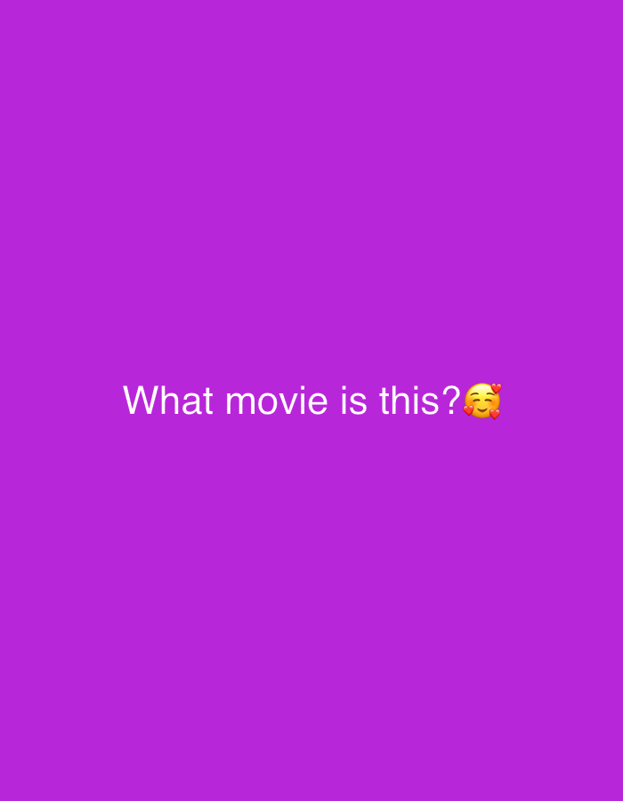 The image is a simple, solid purple background with white text that reads "What movie is this?". To the right of the text is a yellow emoji with closed eyes and rosy cheeks, with two red hearts floating around its head. There is no discernible connection to the city of Jalingo, Nigeria, as the image contains no landmarks, people, or any other contextual elements that would suggest a specific location.