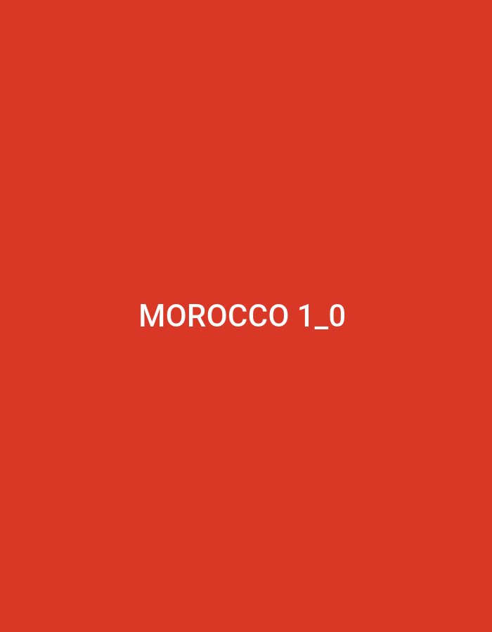 The image is a solid red background with white text in the center that reads "MOROCCO 1_0". There are no people, objects, actions, or environmental details present in the image. The location in Safi, Morocco is not discernible from the image itself.