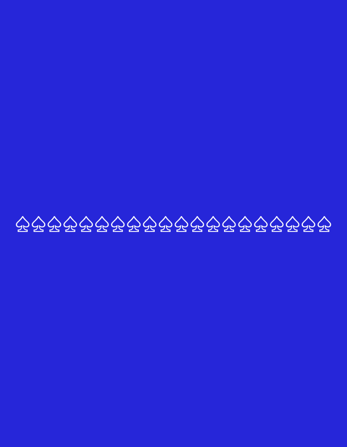 The media file is a digital image with a solid, vibrant blue background. Centered horizontally across the bottom of the image is a repeating pattern of white spade symbols, commonly associated with playing cards. There are approximately 20 spade symbols, evenly spaced, creating a decorative border. The spade symbols are outlined in white and appear to be simple, stylized icons. There is no other content in the image, such as people, text, or any other discernible objects or scenery. The overall presentation is minimalistic and abstract, focusing solely on the pattern against the solid background. The context of Bena-Yurt, Russia is not visually represented in the image itself.