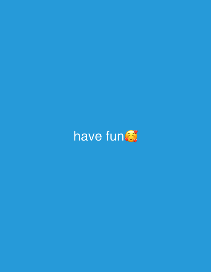 The image is a social media post with a solid blue background. Centered on the blue background, in white text, are the words "have fun" followed by a yellow emoji with blushing cheeks and red hearts. The image does not depict any specific location in Jalingo, Nigeria, or any other identifiable geographical setting. It is a digital graphic.
