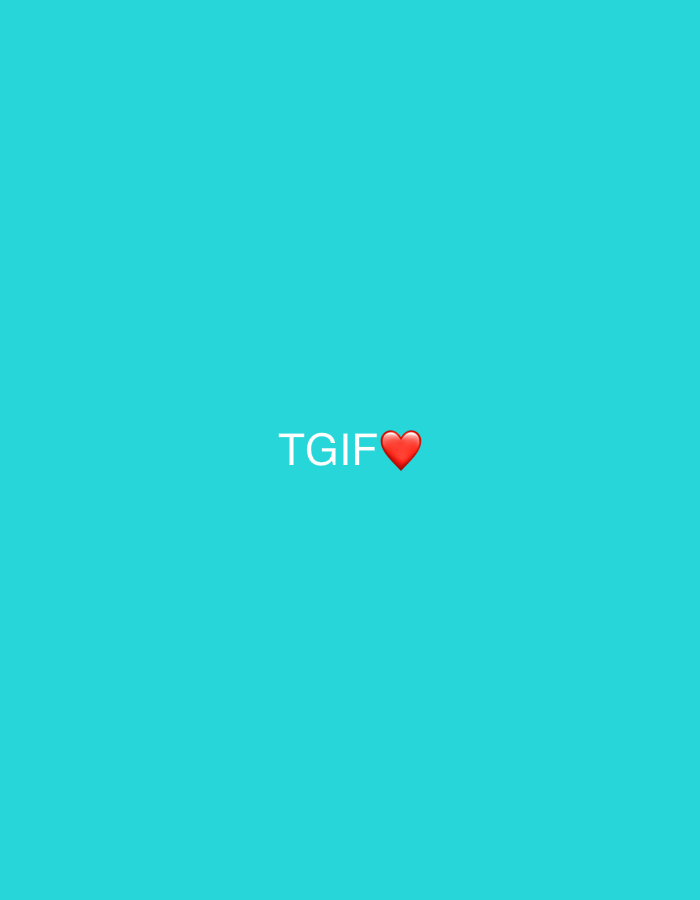 The image is a plain, solid teal background with the text "TGIF" in white, followed by a red heart emoji. The text and emoji are centered horizontally and located in the lower half of the image. There is no discernible connection to Mararaba, Nigeria, as the image contains no elements that would indicate a specific location.