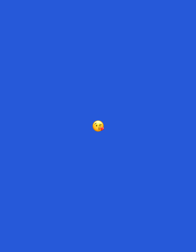 The image is a digital graphic of a yellow emoji with puckered lips and a heart above them, signifying a kiss. The emoji is centered on a solid blue background. There is no visible city or environmental context.