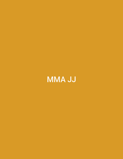 The image displays a uniform, solid background in an ochre color. Centered on this background are the capital letters "MMA JJ" rendered in white. There are no discernible people, subjects, objects, actions, interactions, or environmental details present in the image. The image provides no visual information to indicate a specific geographical location, including the city of Casablanca, Morocco.