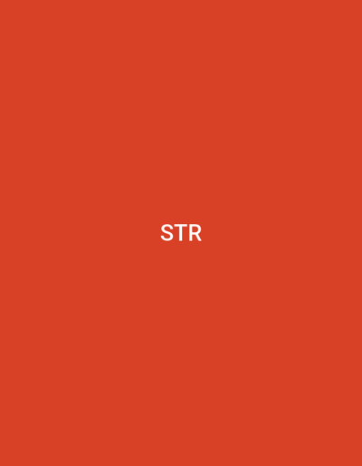 The image displays a minimalist, digitally-generated graphic with a solid reddish-orange background. The background exhibits a subtle, soft vertical gradient, appearing slightly lighter towards the top and transitioning to a deeper hue at the bottom. Centrally positioned on this background are three uppercase, white, sans-serif letters: "STR." No individuals, specific objects beyond the text, or discernible actions are present within the frame. The scene is entirely abstract, lacking any environmental or architectural details, landmarks, or cultural indicators that would suggest a specific real-world location, including Casablanca, Morocco.