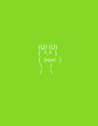 The image is a digital illustration of a smiley face made out of text characters against a bright green background. The smiley face is centrally located and is composed of:

*   Two "(U)" characters for the eyes.
*   Two "^" characters for eyebrows.
*   A ">ω<" character for the mouth.
*   Two vertical lines "|" characters for arms.

There is no discernible location in Warsaw, Poland, associated with this image.