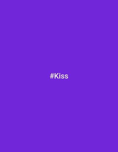 The image is a solid purple background with the hashtag "#Kiss" in white text centered on the screen. No location in Elektrostal, Russia is evident in the image.