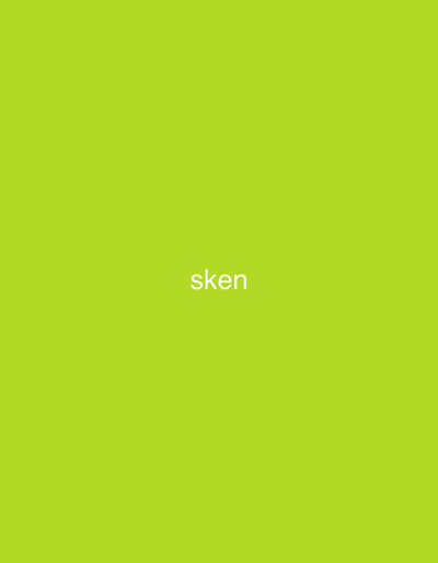 The image is a solid bright green background with the word "sken" in white text centered horizontally and vertically. There is no indication of the city of Casablanca, Morocco.
