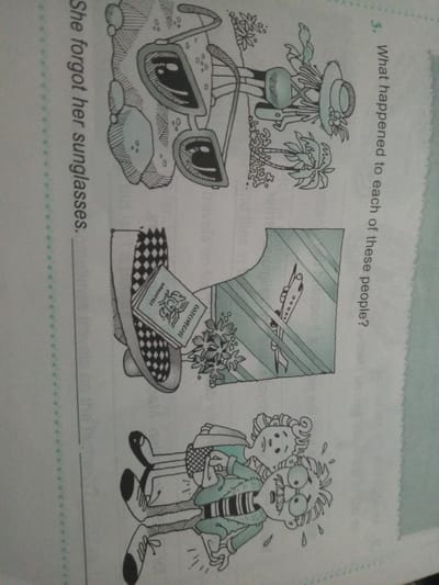 The image depicts a comic-style illustration with three distinct panels, each depicting a different scenario. The overall aesthetic is cartoonish and lacks realistic detail. There is no visual information or text present in the image that references La Tagua, Venezuela, or any specific city.
Panel 1: This panel features a pair of oversized sunglasses resting on a textured surface that resembles sand or rocks. Scattered around the sunglasses are small dots, possibly representing sand grains or decorative elements. There are also stylized representations of foliage, including a palm tree and some flowering plants.
Panel 2: This panel shows a shoe with a checkered pattern on the inside. A small booklet or passport is placed inside the shoe. The booklet has an illustration and text that is too small and stylized to be legible. Behind the shoe, a rectangular frame contains an illustration of an airplane with a propeller. This frame appears to be a reflection or a window.
Panel 3: This panel illustrates two cartoon figures. One figure is partially visible, wearing a hat and glasses. The other figure, a man with wide, startled eyes and sweat droplets around his head, is depicted in a state of distress or exertion. He is wearing striped clothing and appears to be holding or interacting with the first figure.