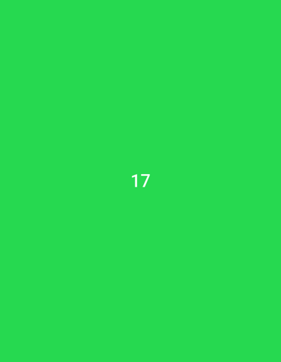The image shows the number 17 in white text on a vibrant green background. The number is centered horizontally and is located slightly below the vertical center of the image. There are no other discernible objects, people, or environmental features present in the image. The location in Homyel, Belarus is not determinable from this image.