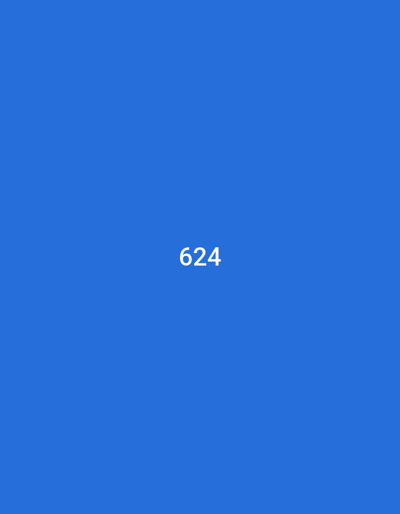 The image is a solid blue background with the number 624 in white text centered on the canvas. The image appears to be a digital graphic, possibly generated by a computer. There are no people, objects, actions, interactions, or any other elements present in the scene. The coordinates provided, -7.488 latitude and 112.715 longitude, correspond to a location in Kecamatan Candi, Indonesia, but this information is irrelevant to the image content.