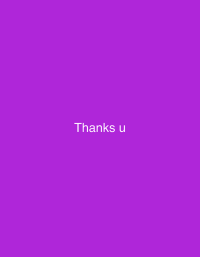A purple image with the text "Thanks u" in the center.