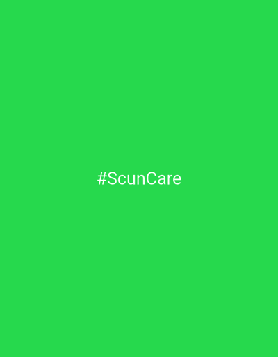 The image is a solid green color with the hashtag "#ScunCare" written in white font at the center. There is no indication of the location being Markovskii, Russia.
